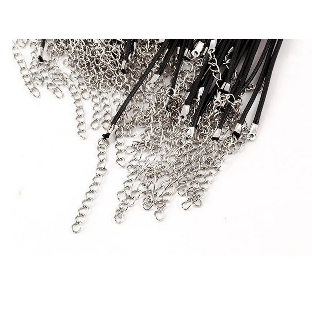 1.5Mm Black Leather Cord Wax Rope Chain Necklace Diy Pu Necklace