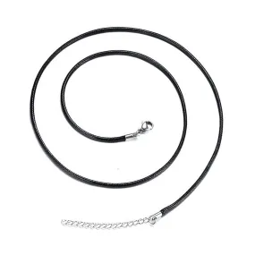 1.5Mm Black Leather Cord Wax Rope Chain Necklace Diy Pu Necklace