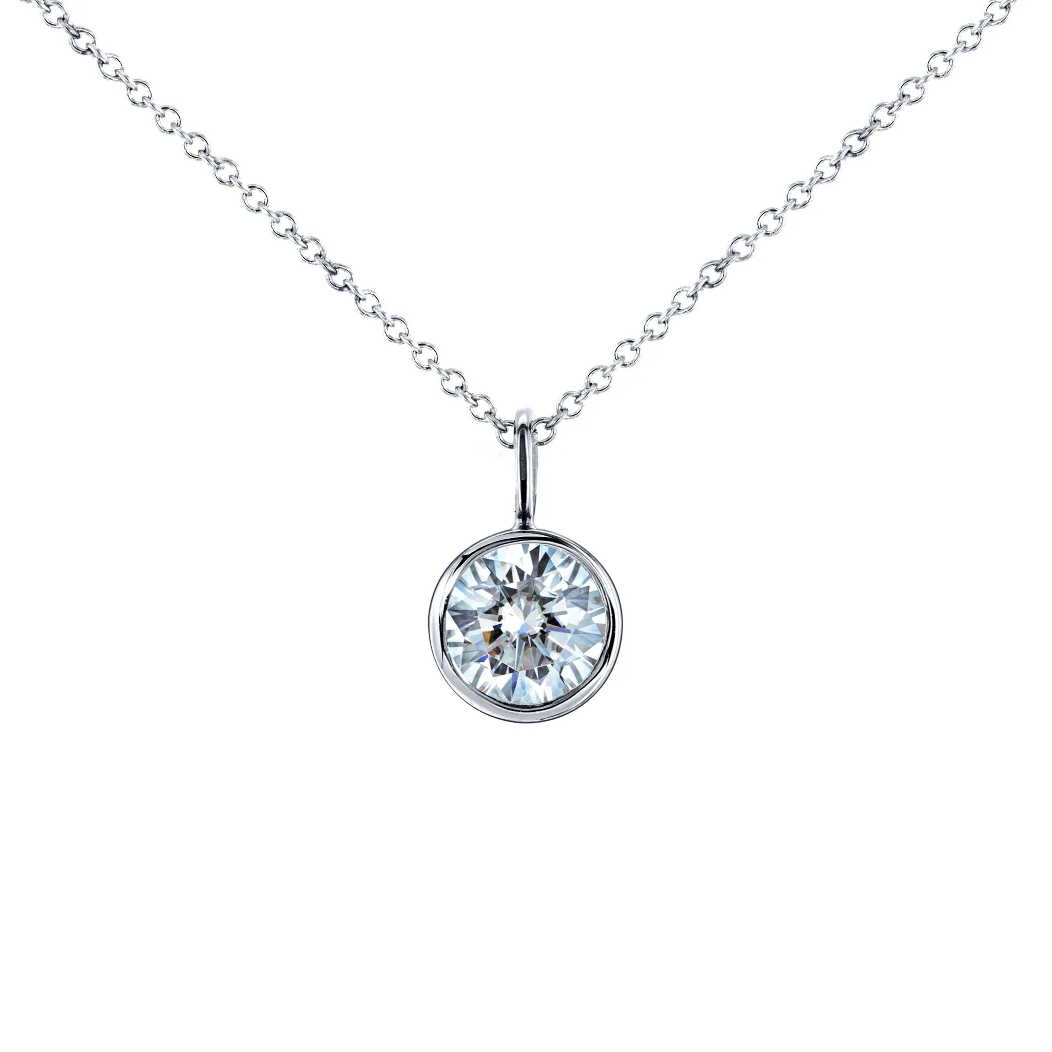 1ct Moissanite Hanging Bezel