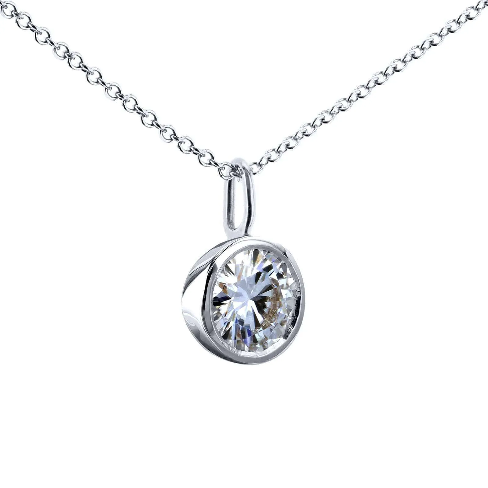 1ct Moissanite Hanging Bezel