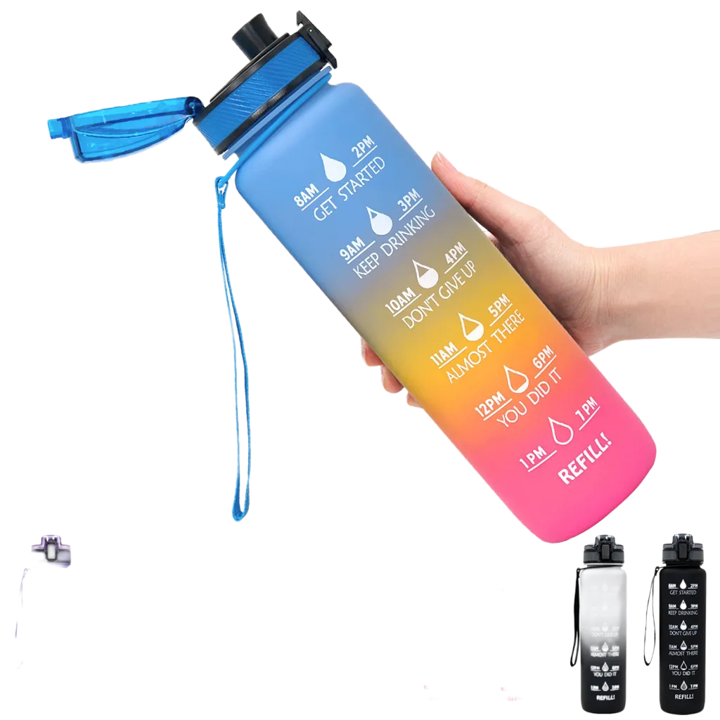 1L Tritan Water Bottle With Time Marker Bounce Cover Motivational Water Bottle Cycling Leakproof Cup For Sports Fitness Bottles