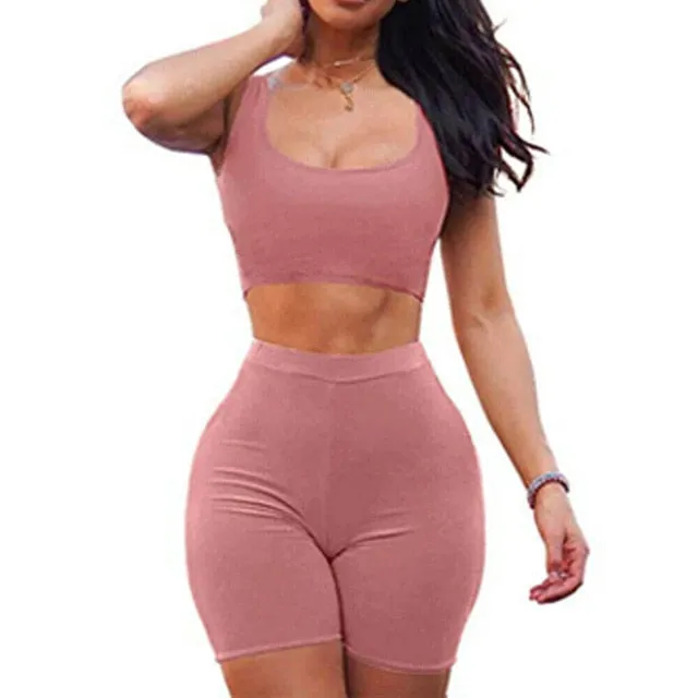 2 Piece Set Women Yoga Summer Women's Two Piece Dress Crop Top Skirt Set Sleeveless Outfits Summer Clothes For Women Sleeveless