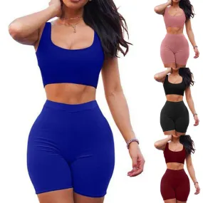 2 Piece Set Women Yoga Summer Women's Two Piece Dress Crop Top Skirt Set Sleeveless Outfits Summer Clothes For Women Sleeveless