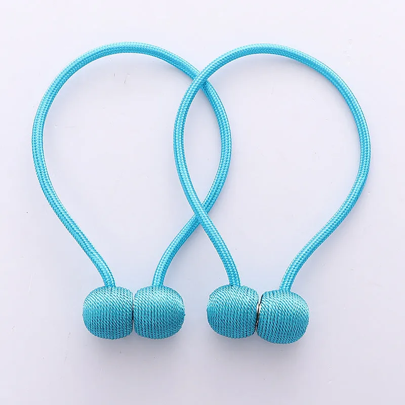 20 Colors Headphones Magnetic Buckle Curtain Tied, Non-Perforated Curtains Magnetic Snap