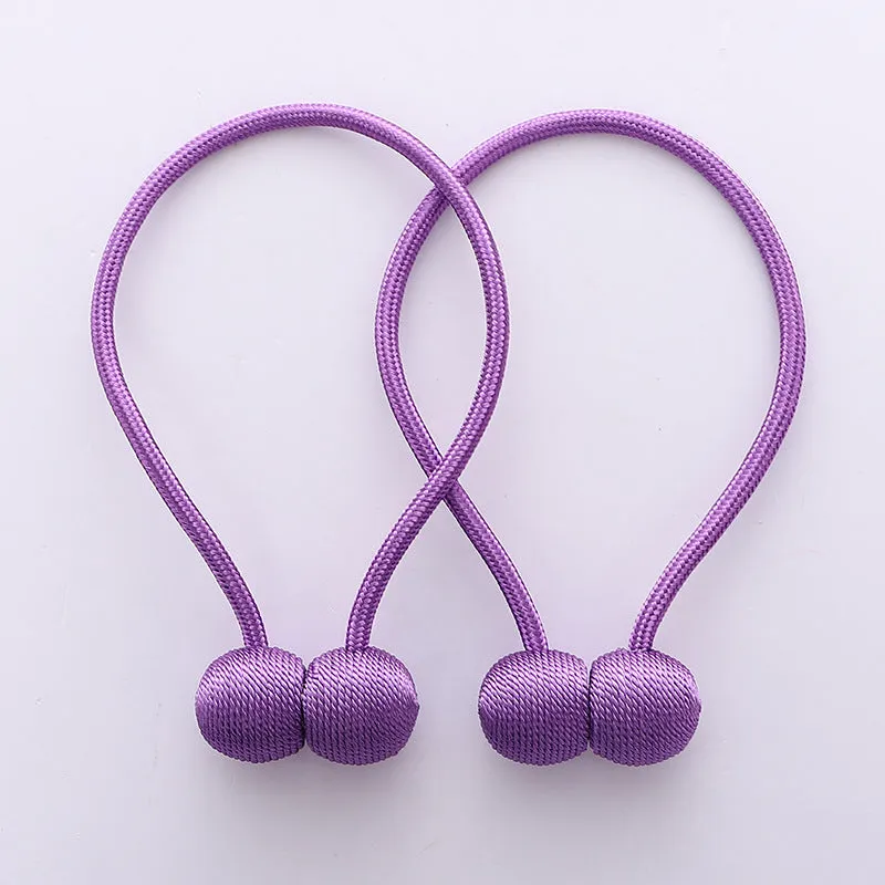 20 Colors Headphones Magnetic Buckle Curtain Tied, Non-Perforated Curtains Magnetic Snap