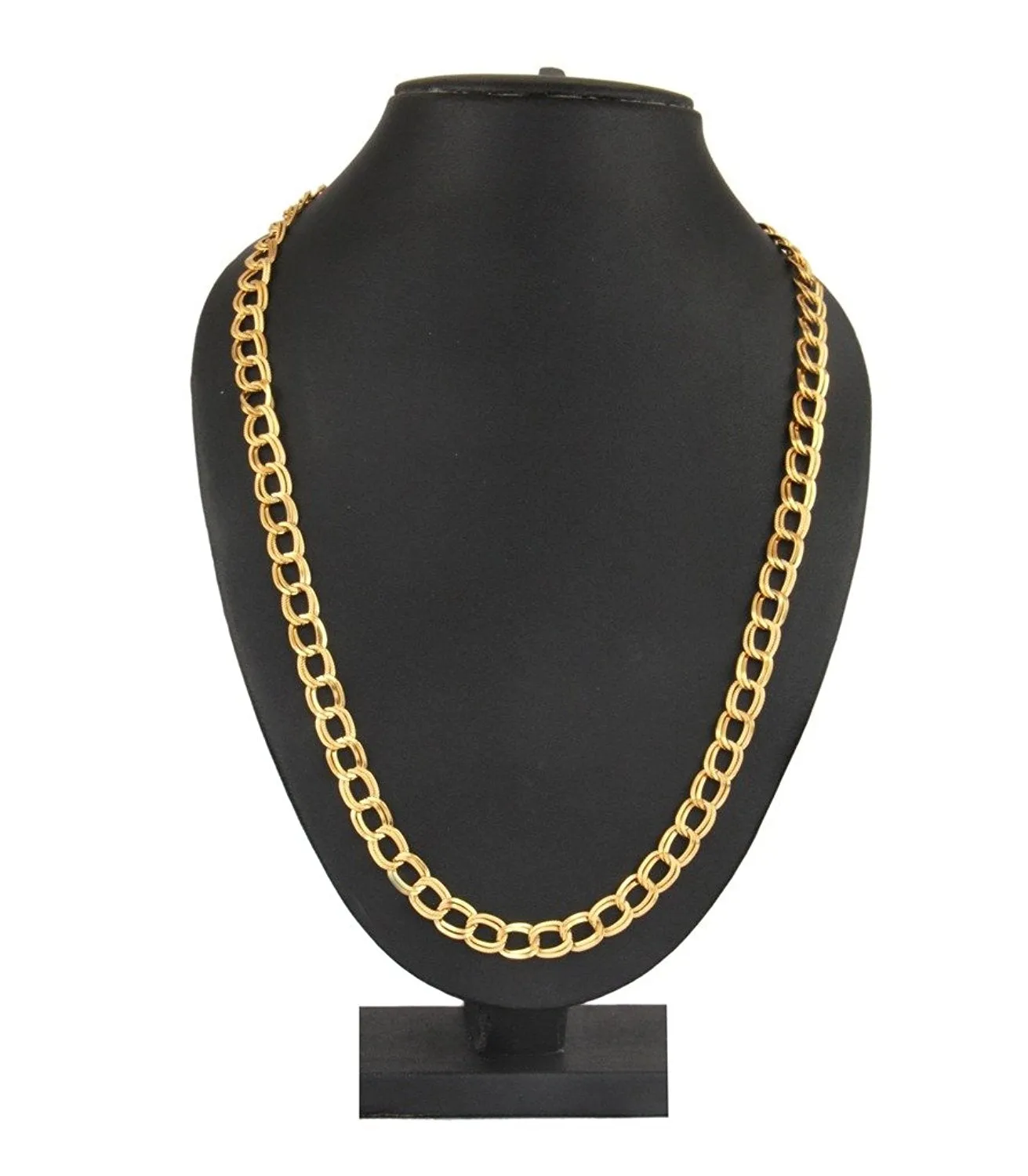 22K Gold Plated Italian Broad Multi Links 23.6" Chain For Men