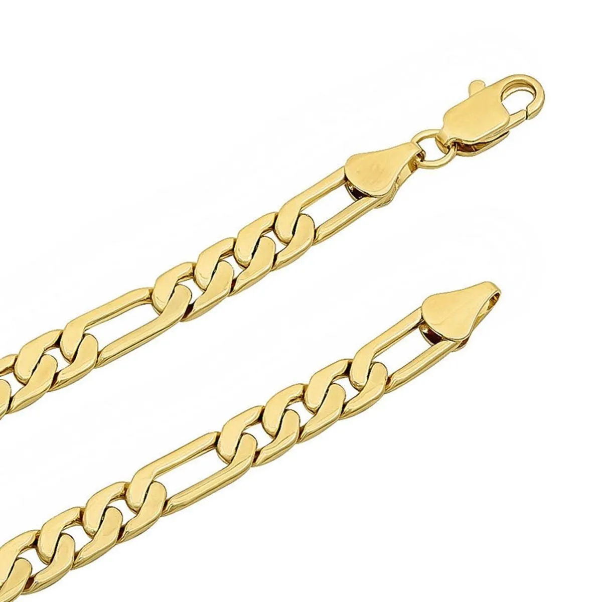 4Mm Figaro Curb 18K Gold Stainless Steel 20" Chain Necklace For Men Boys