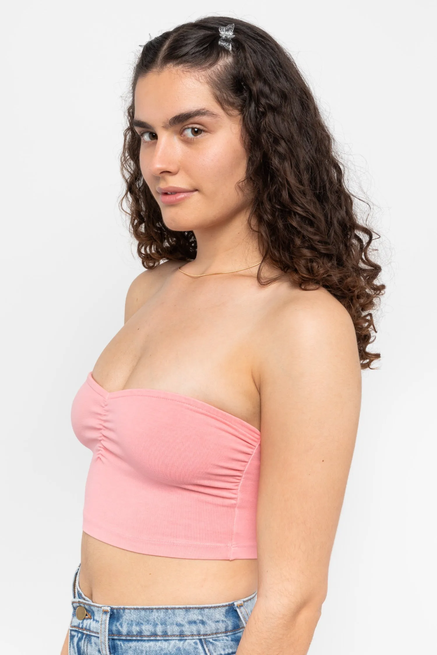 8337GD - Garment Dye Ruched Front Tube Top