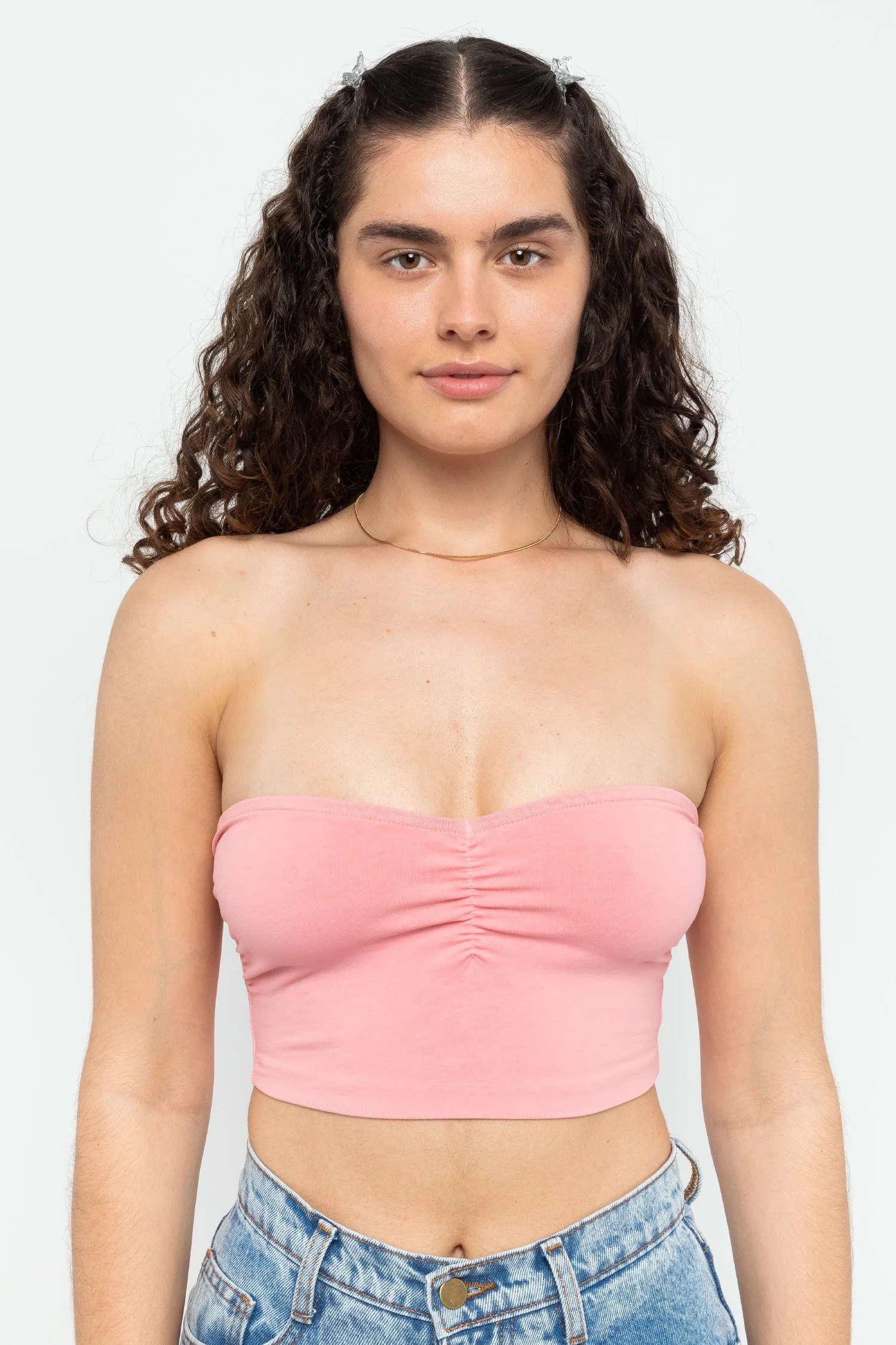 8337GD - Garment Dye Ruched Front Tube Top