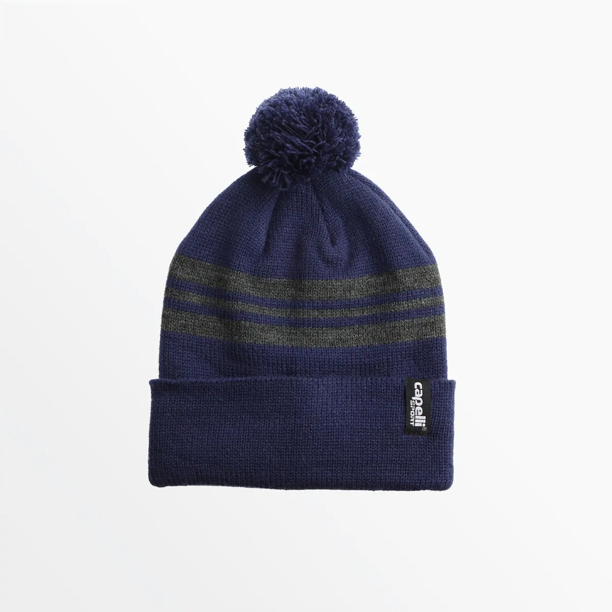 ADULT STRIPED POM BEANIE