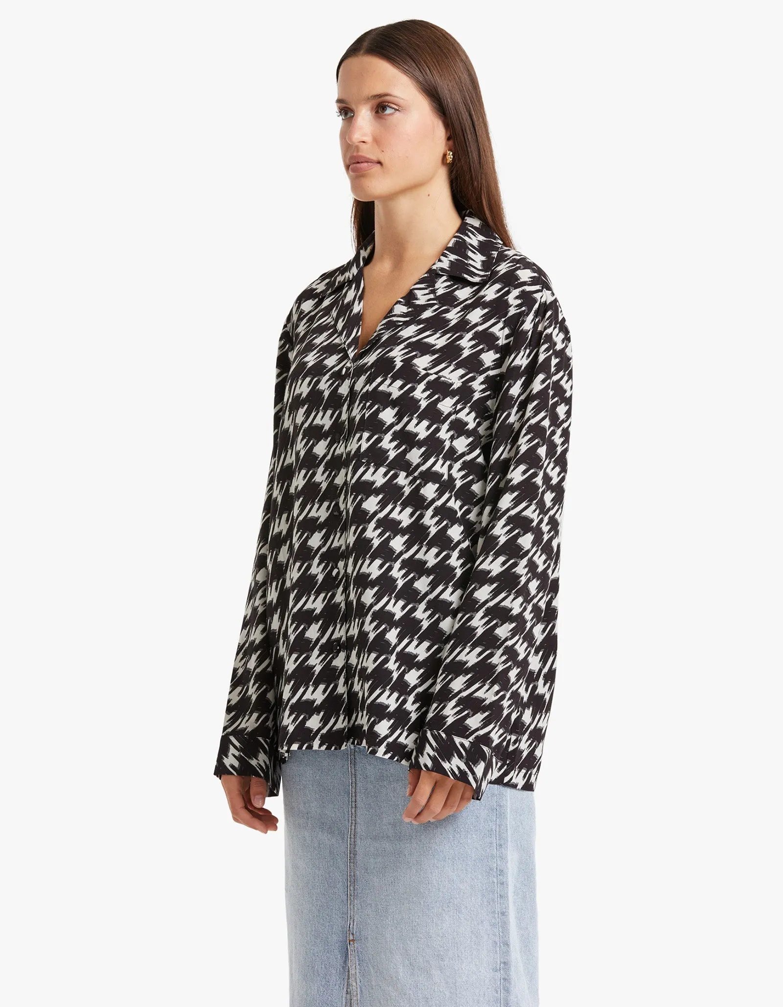 Aiden Shirt - Houndstooth Print