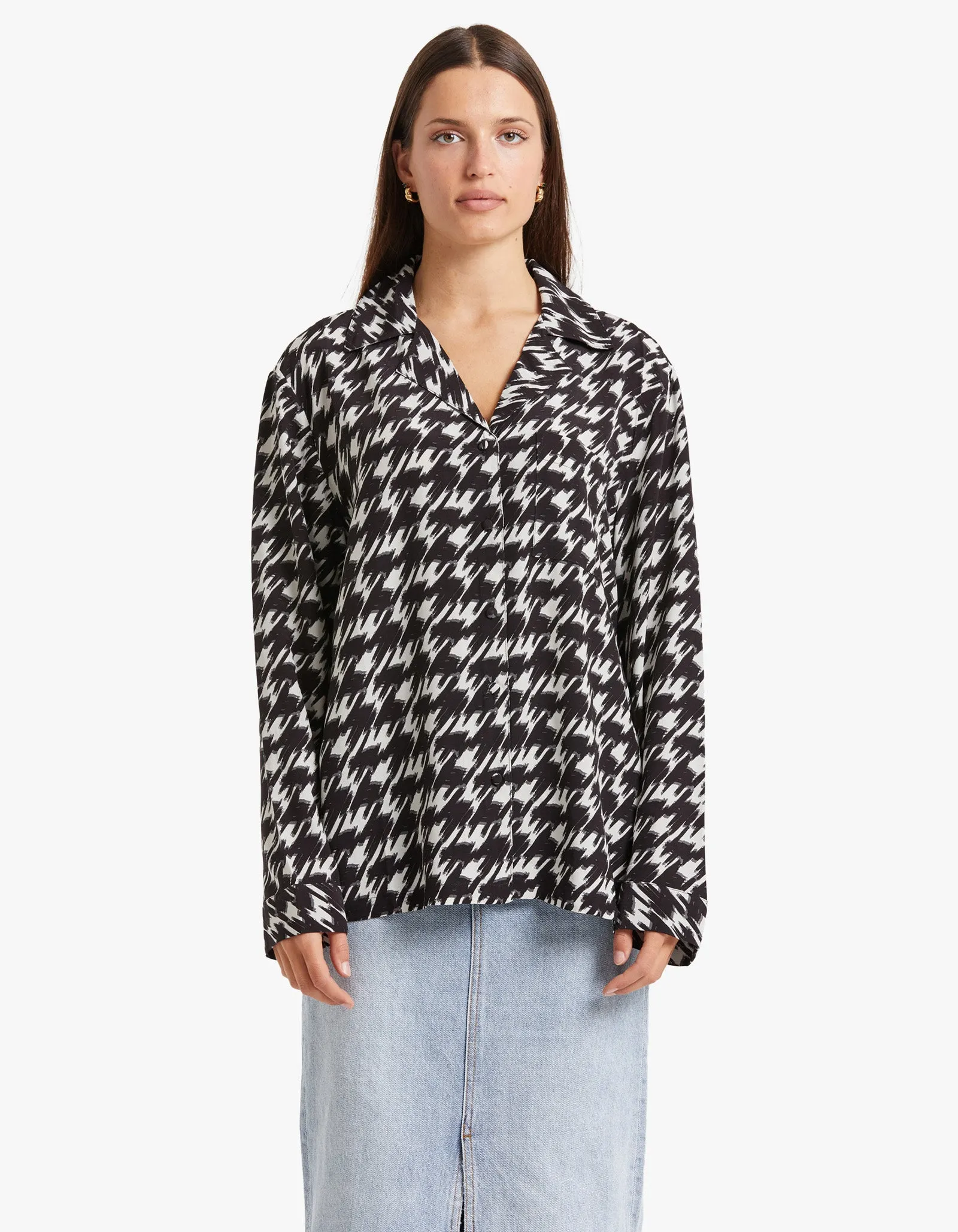 Aiden Shirt - Houndstooth Print