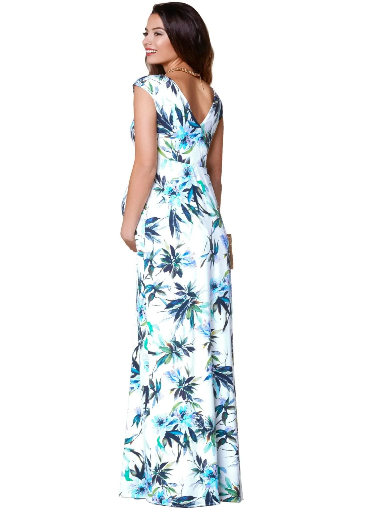 Alana Maternity Maxi Dress - Inky Tropics