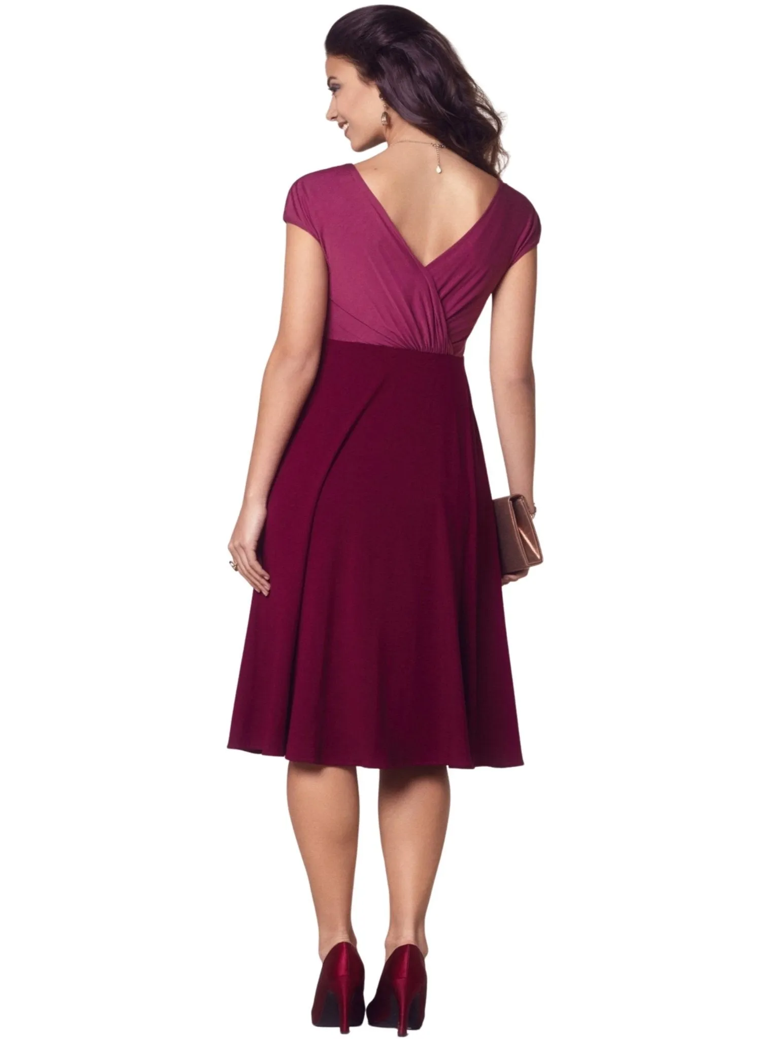 Alessandra Maternity Dress - Rosey Red