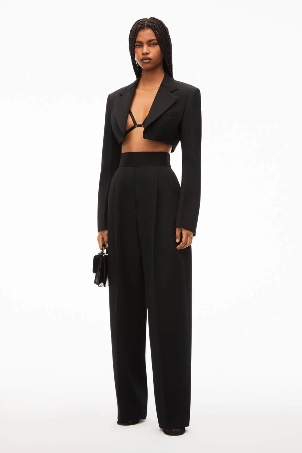 Alexander Wang Cropped Tuxedo Blazer - Black