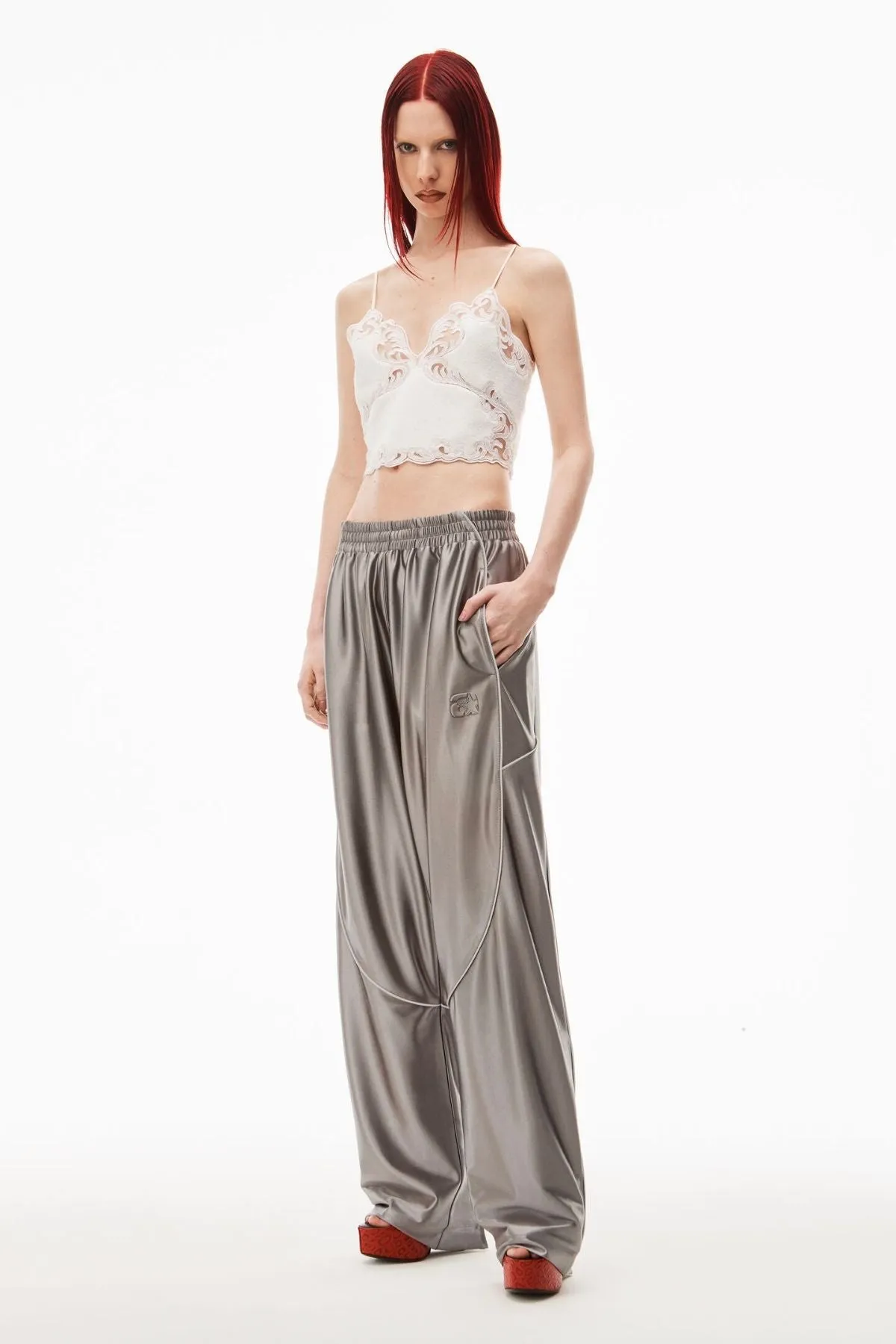 Alexander Wang Lace Embroidered Cropped Cami - White