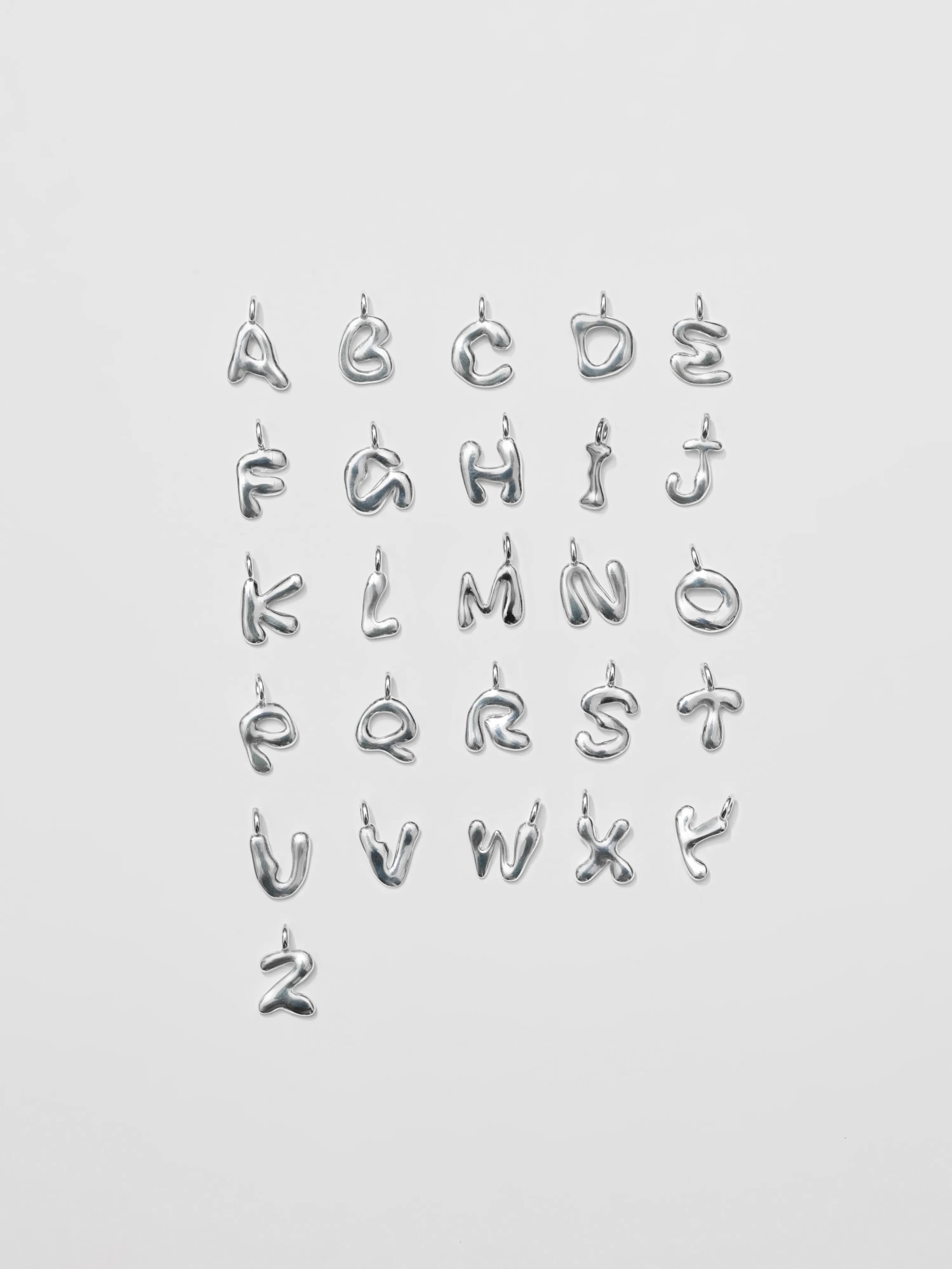 Alphabet Charm Necklace in Sterling Silver