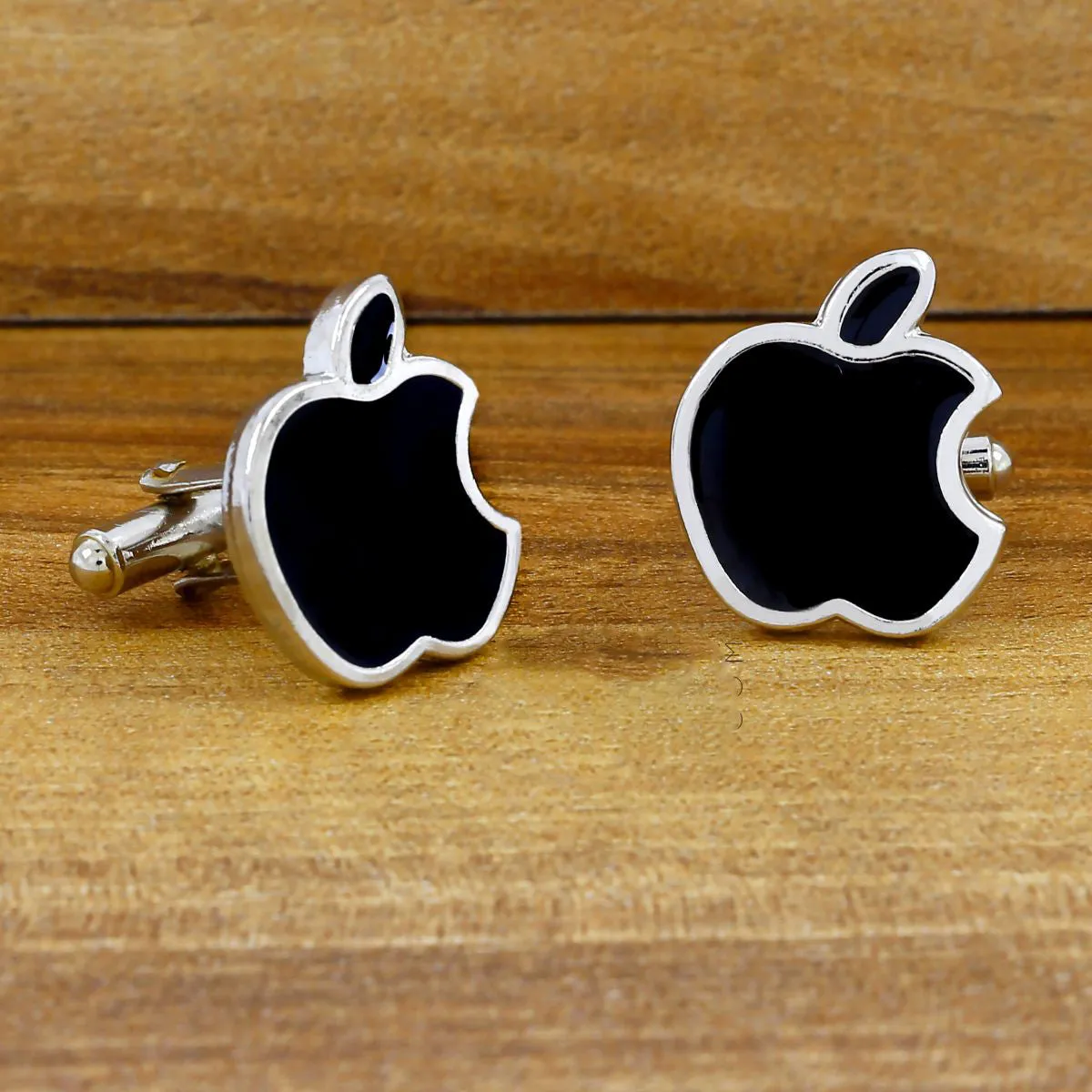 Apple Black Cufflinks In Box