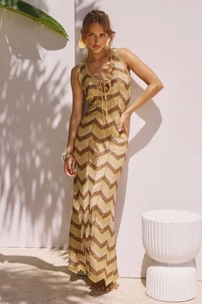 ARIA MAXI DRESS - GOLD MULTI