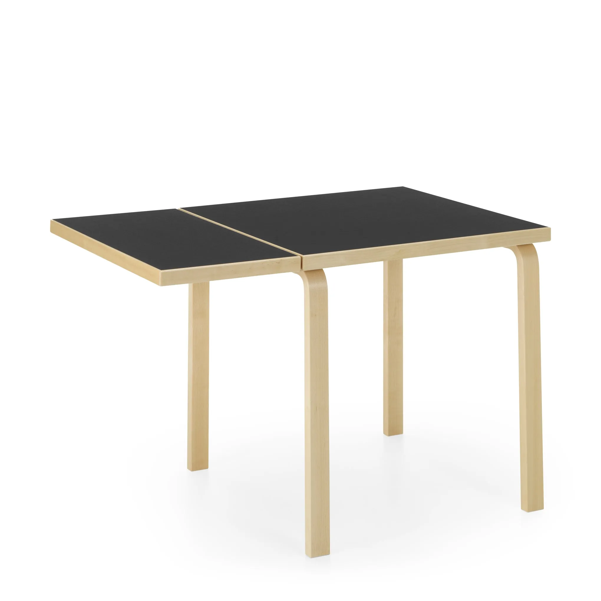 Artek Alvar Aalto Drop-Leaf Table - Black Linoleum