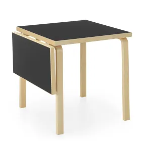 Artek Alvar Aalto Drop-Leaf Table - Black Linoleum