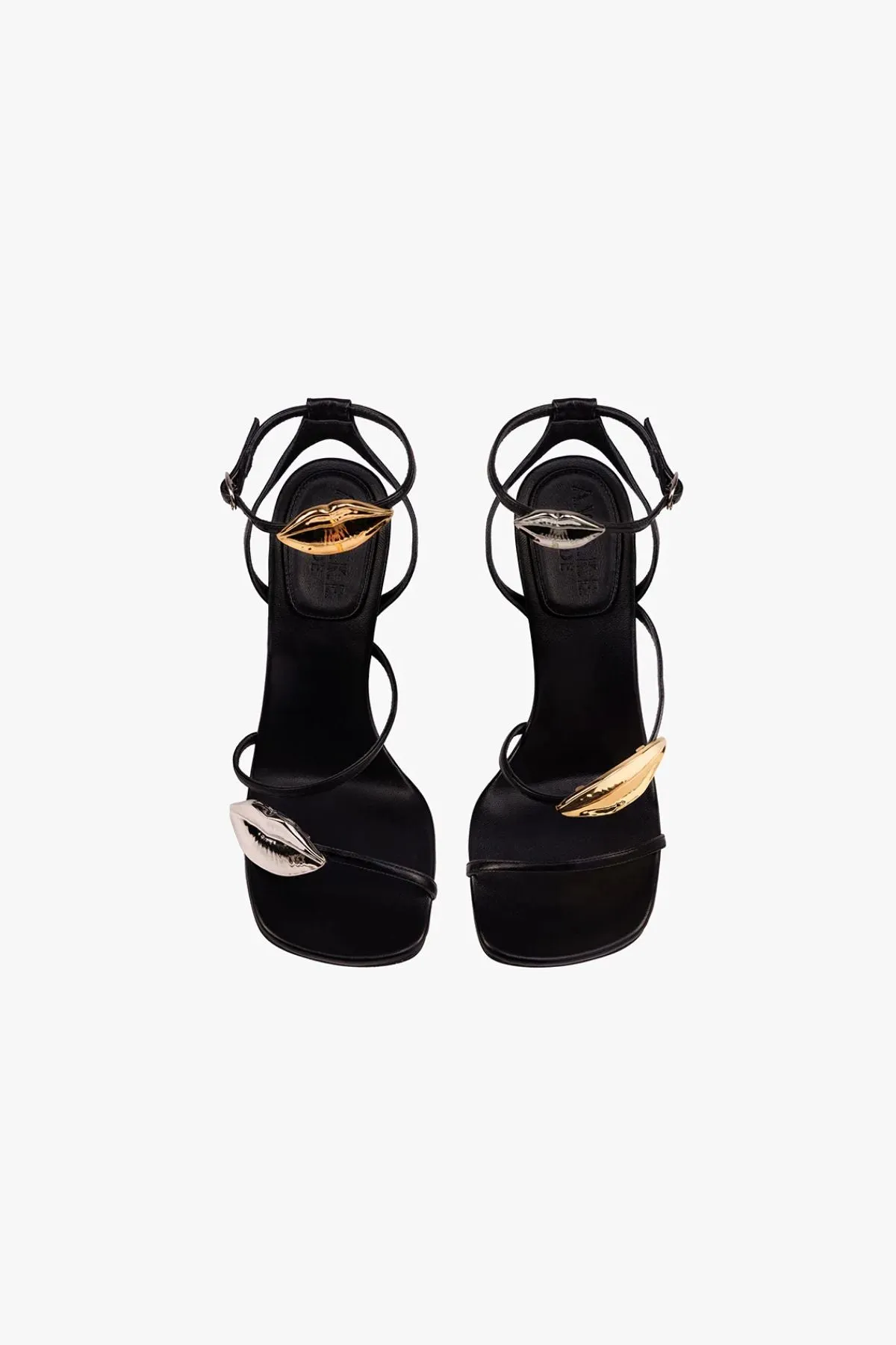 A.W.A.K.E Mode Beta Kiss Strappy Heel - Black/ Silver/ Gold