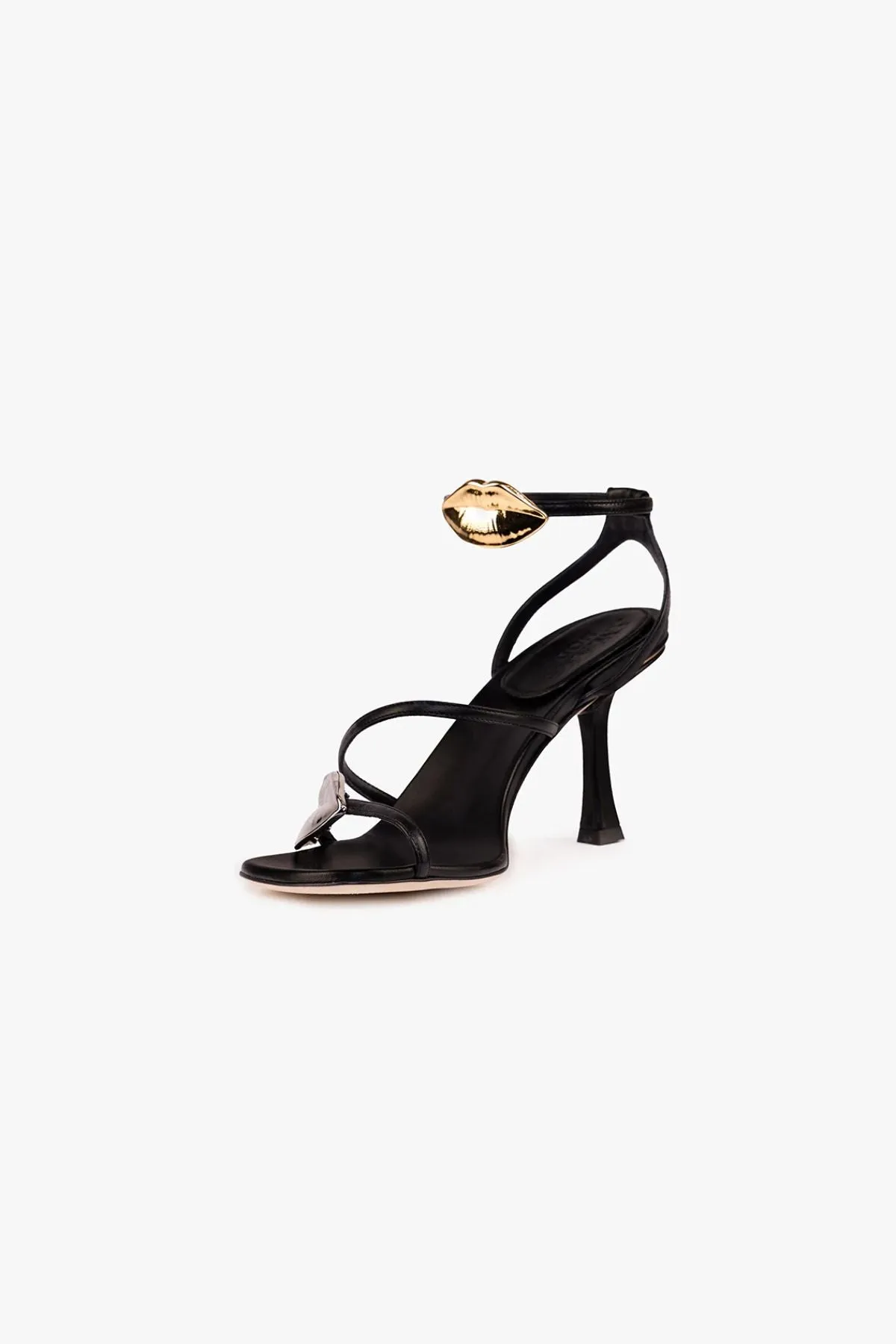 A.W.A.K.E Mode Beta Kiss Strappy Heel - Black/ Silver/ Gold