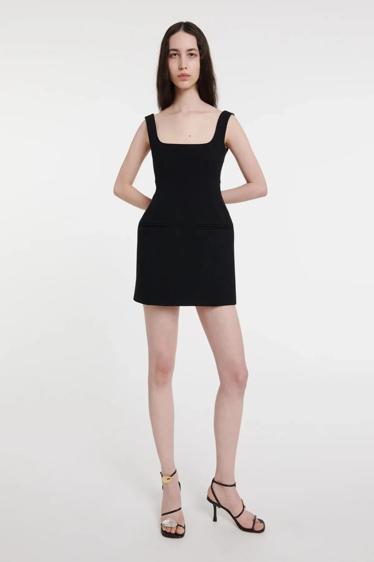 A.W.A.K.E Mode Mini Tailored Dress - Black