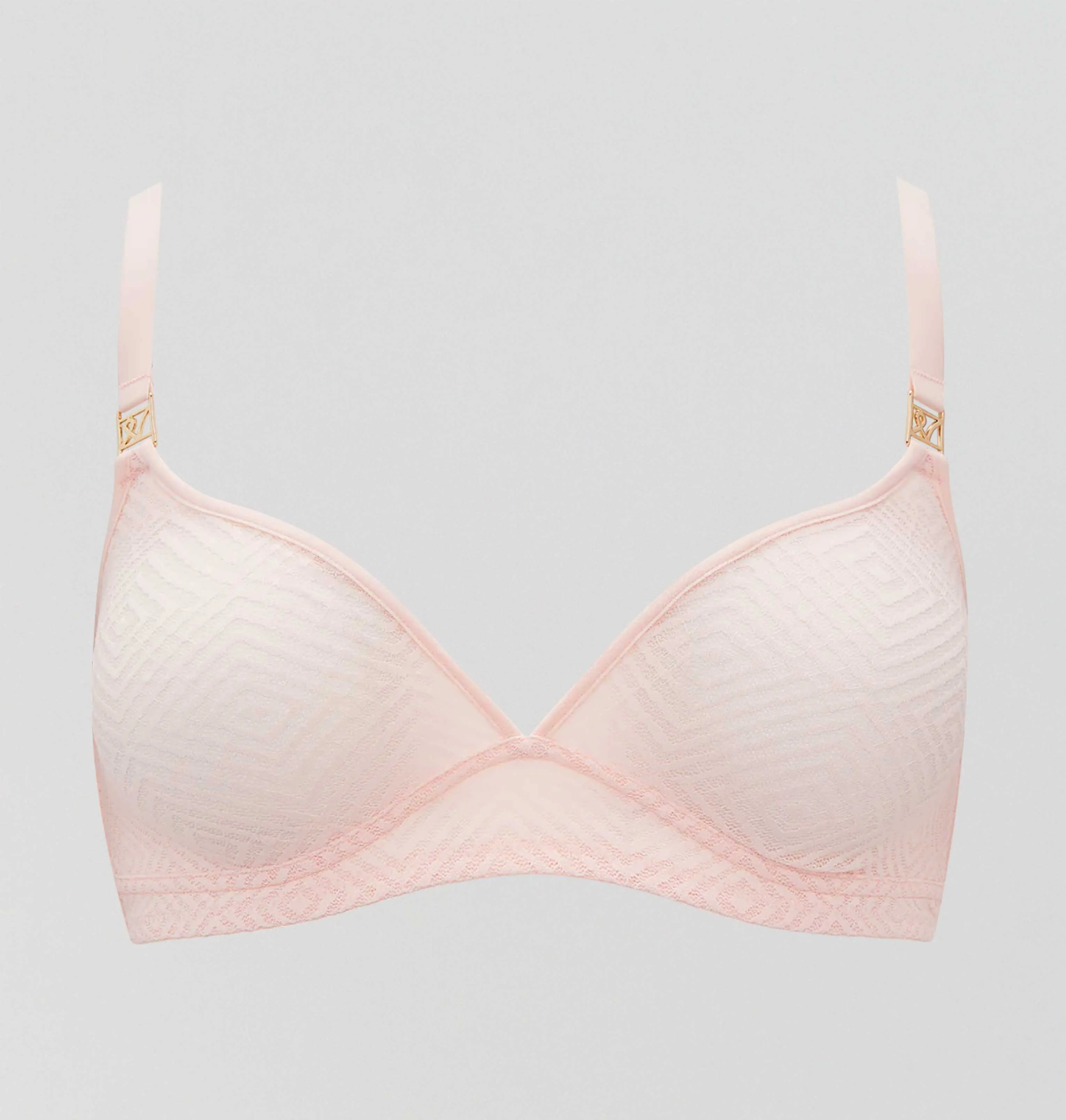 Aztec lace non wired bralette [Blush]