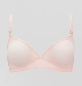 Aztec lace non wired bralette [Blush]