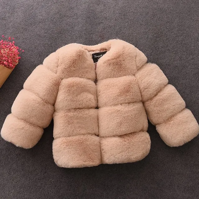 Baby Girl Faux Fur Winter Down Parka Jacket