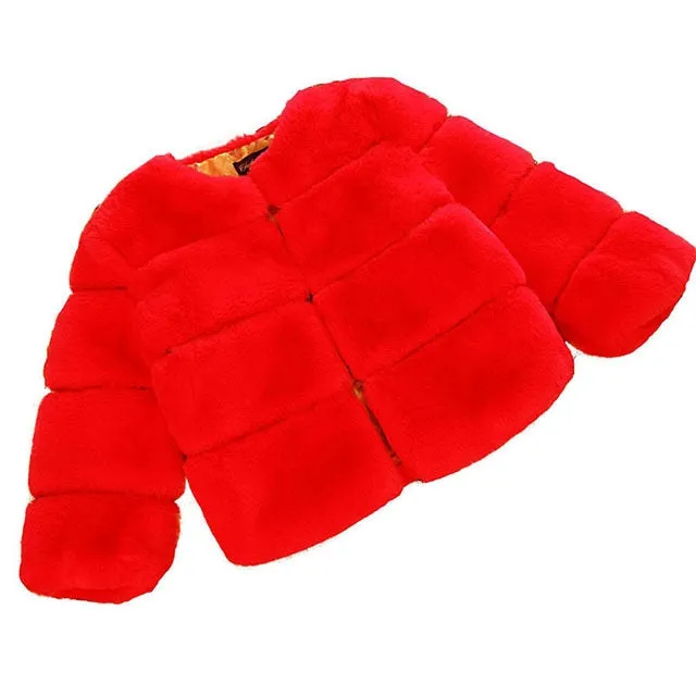 Baby Girl Faux Fur Winter Down Parka Jacket