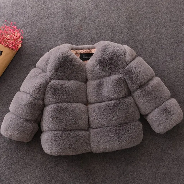 Baby Girl Faux Fur Winter Down Parka Jacket