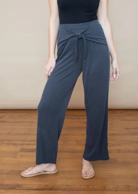 BB Dakota Got To Be Free Charcoal Ribbed Tie Front Pants ***FINAL SALE***