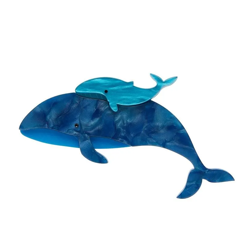 Benevolent Behemoths Blue Whale Brooch