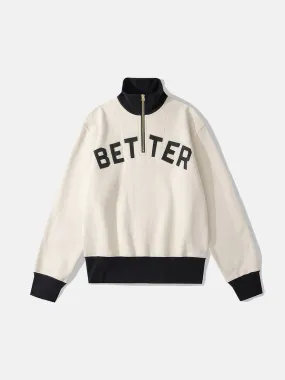 Better Days Colorblocked Half-Zip Lapel Sweatshirt