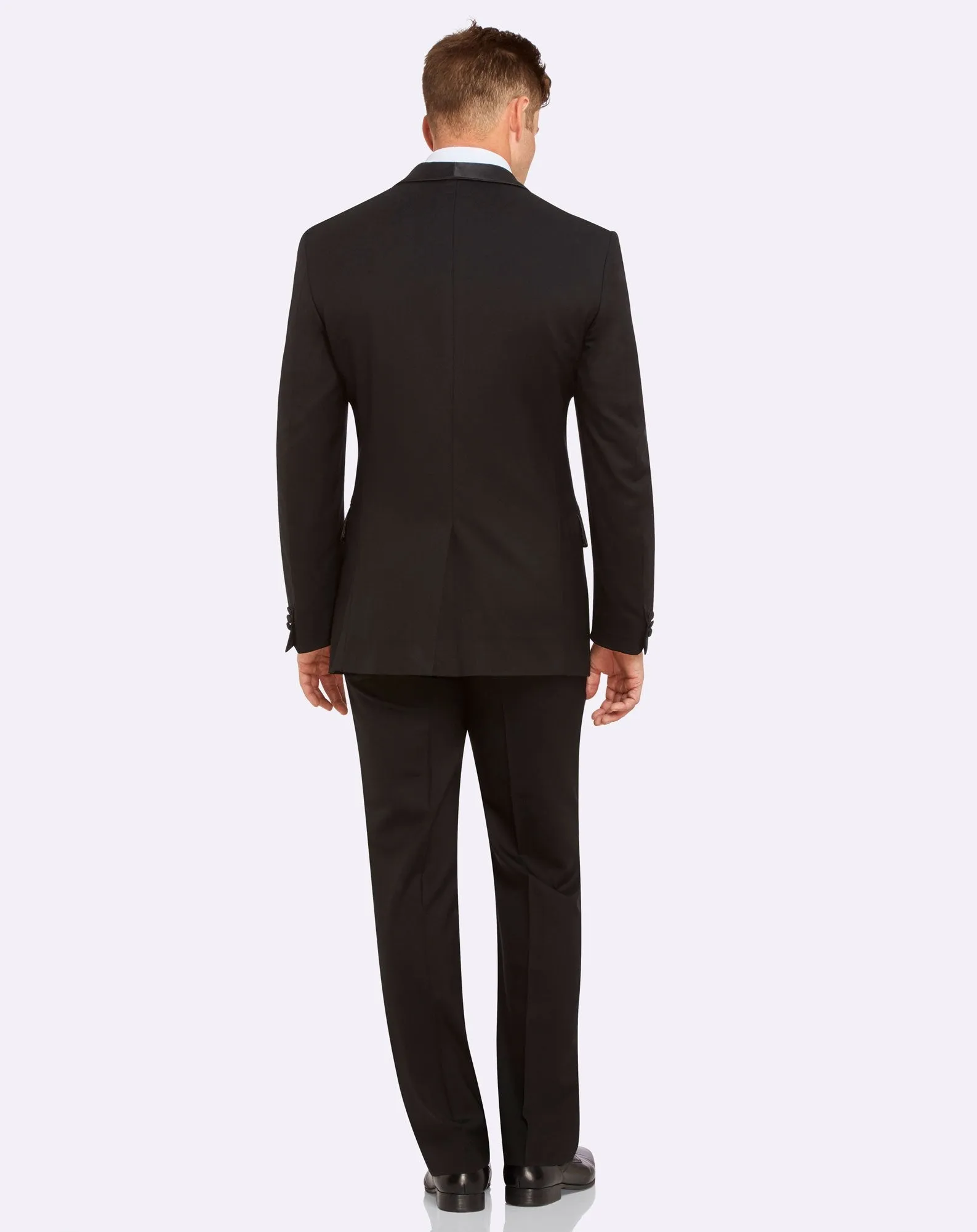 Big Mens Wool Two-Button Black Dinner Suit Set