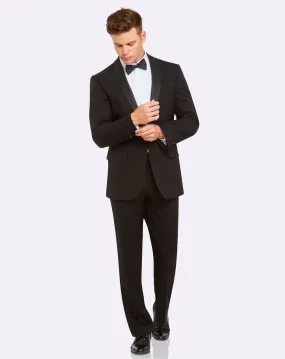 Big Mens Wool Two-Button Black Dinner Suit Set