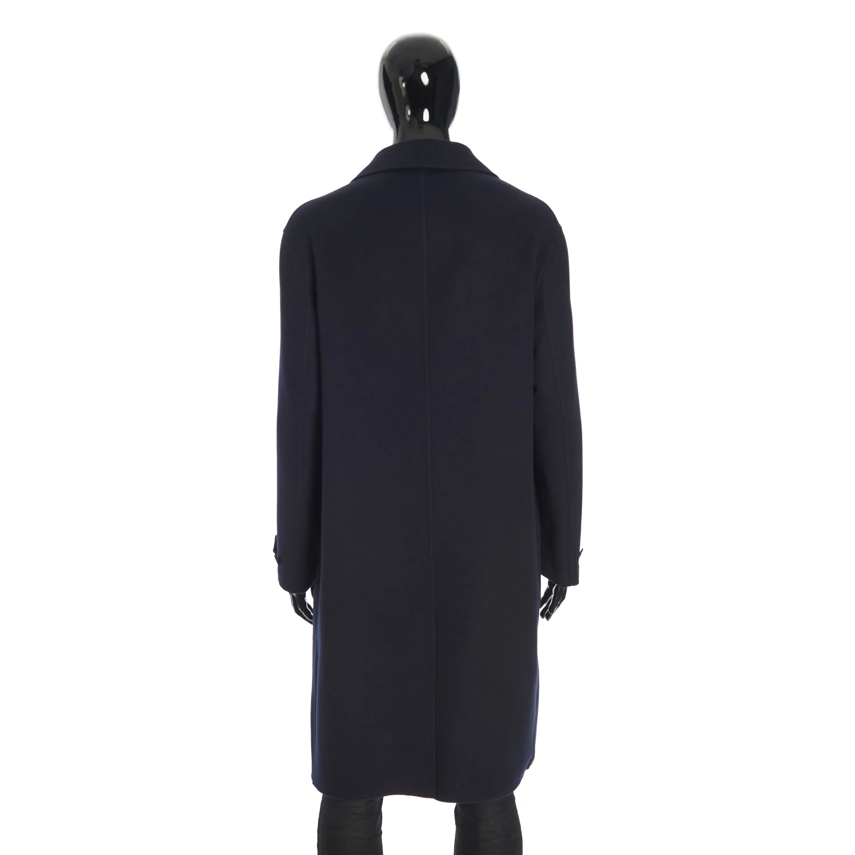 Bigli Coat In Navy Blue Double Faced Cashmere