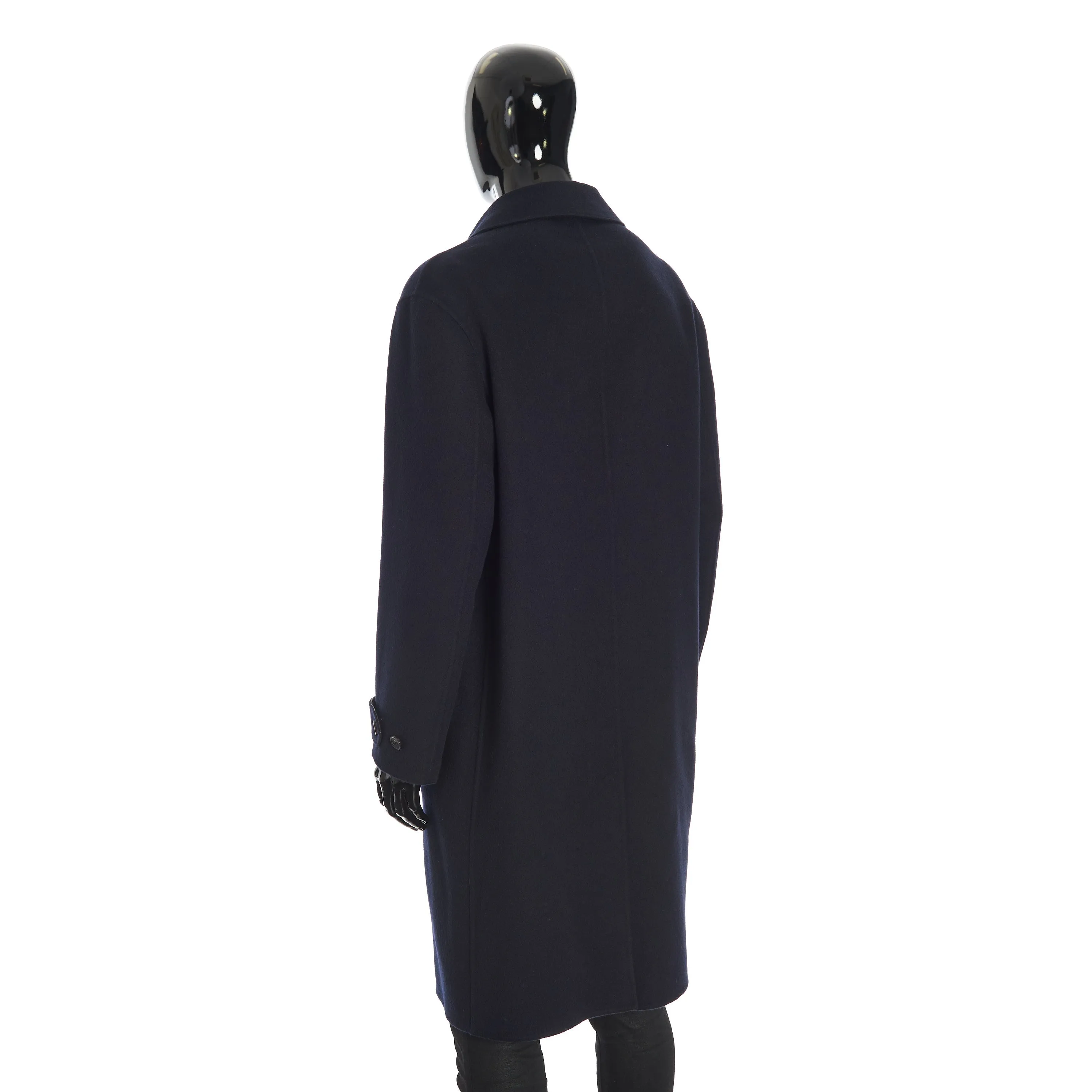 Bigli Coat In Navy Blue Double Faced Cashmere