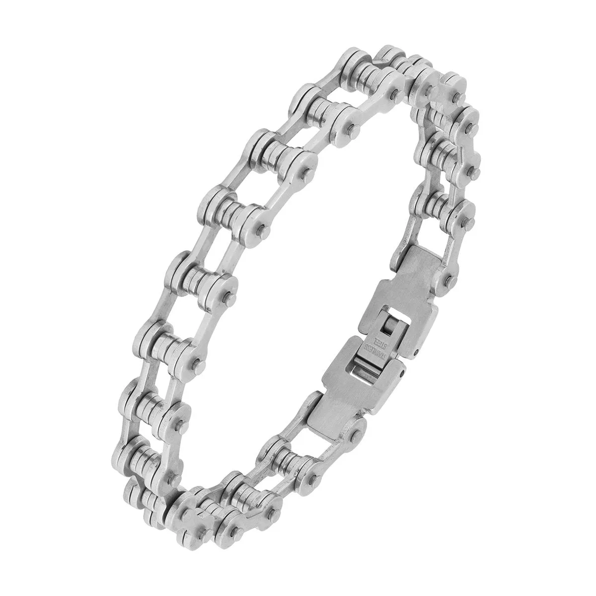 Bike Motor Cycle Chain Silver 316L Stainless Steel Bracelet For Men