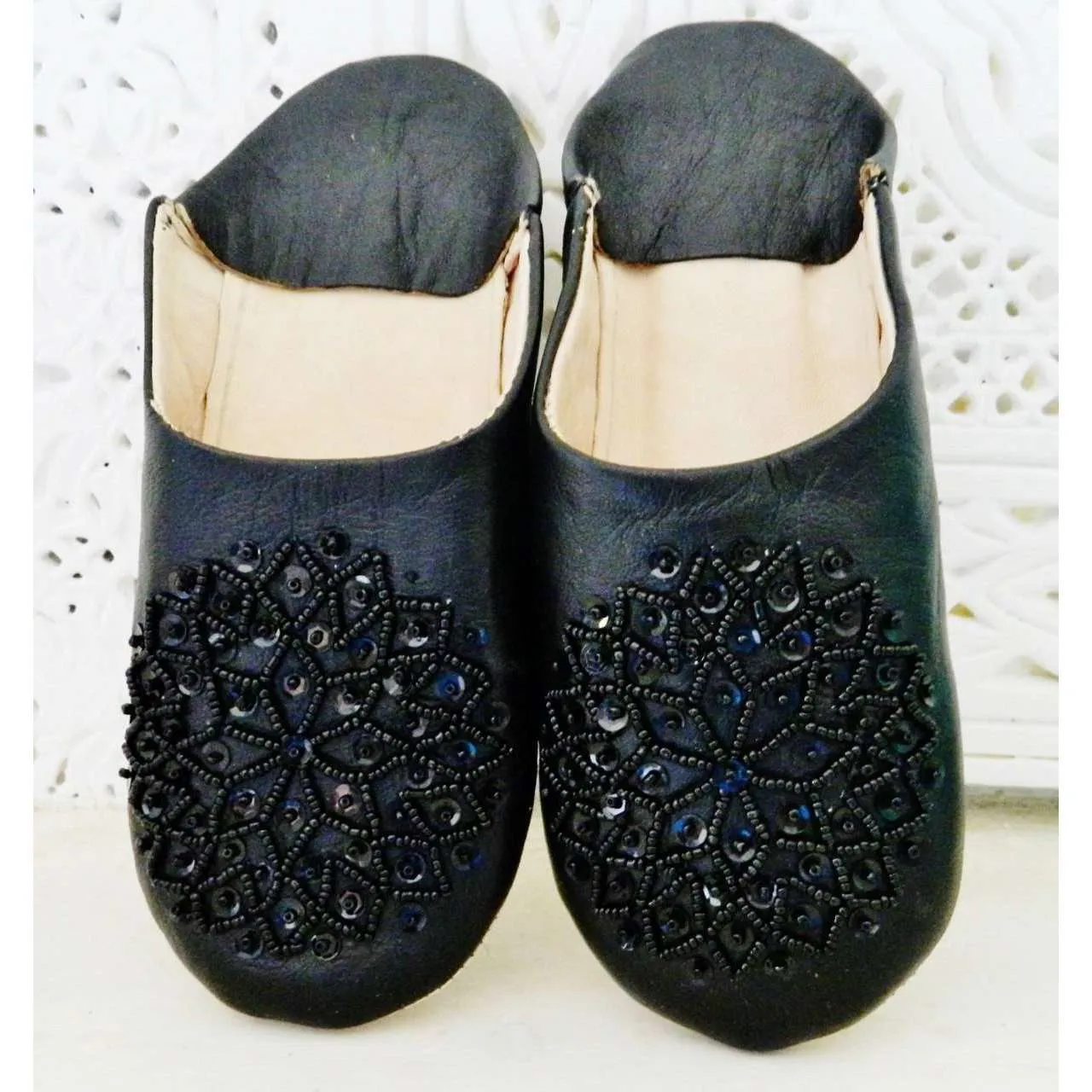 Black Babouche Les Etoile Slippers