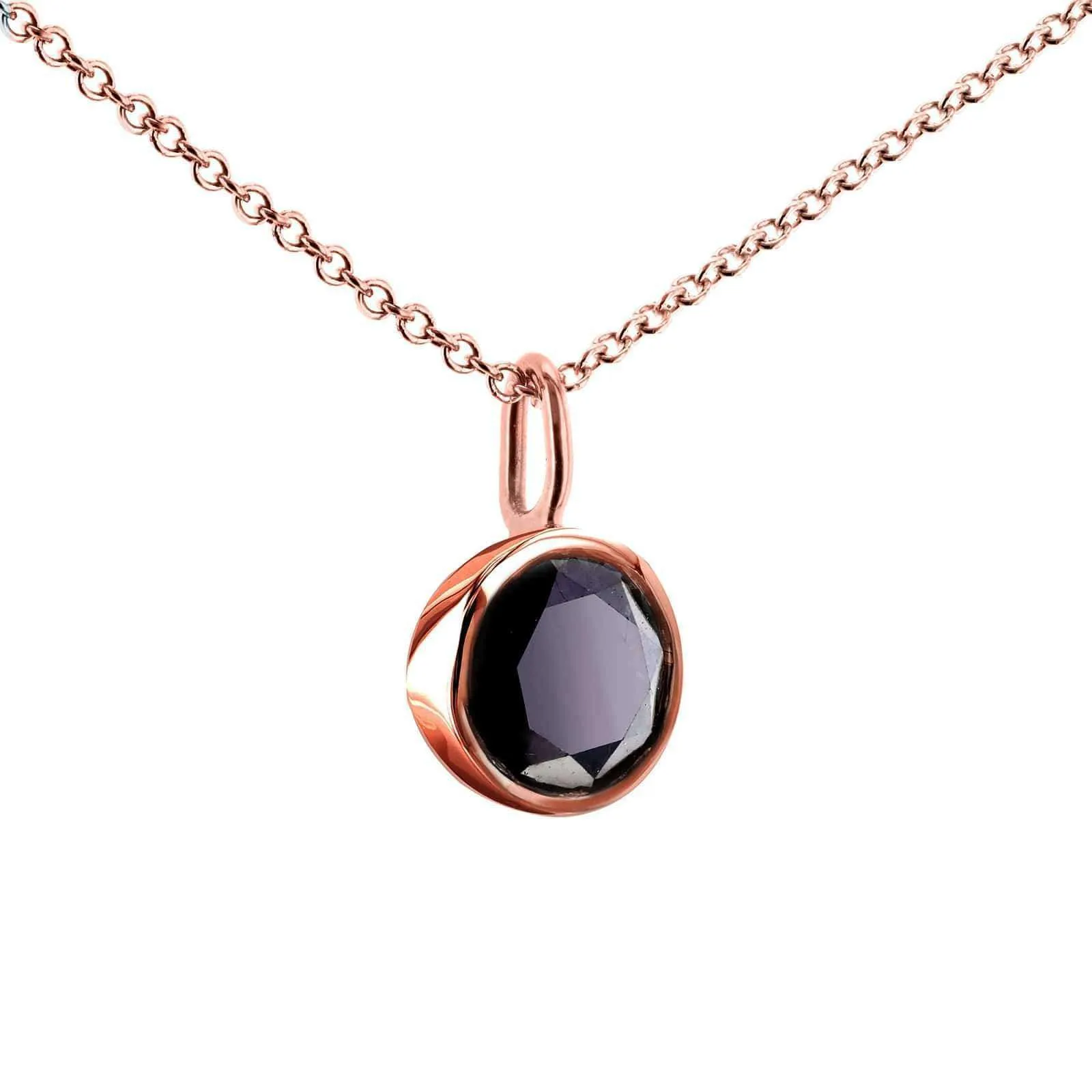 Black Diamond Dangle Bezel Necklace