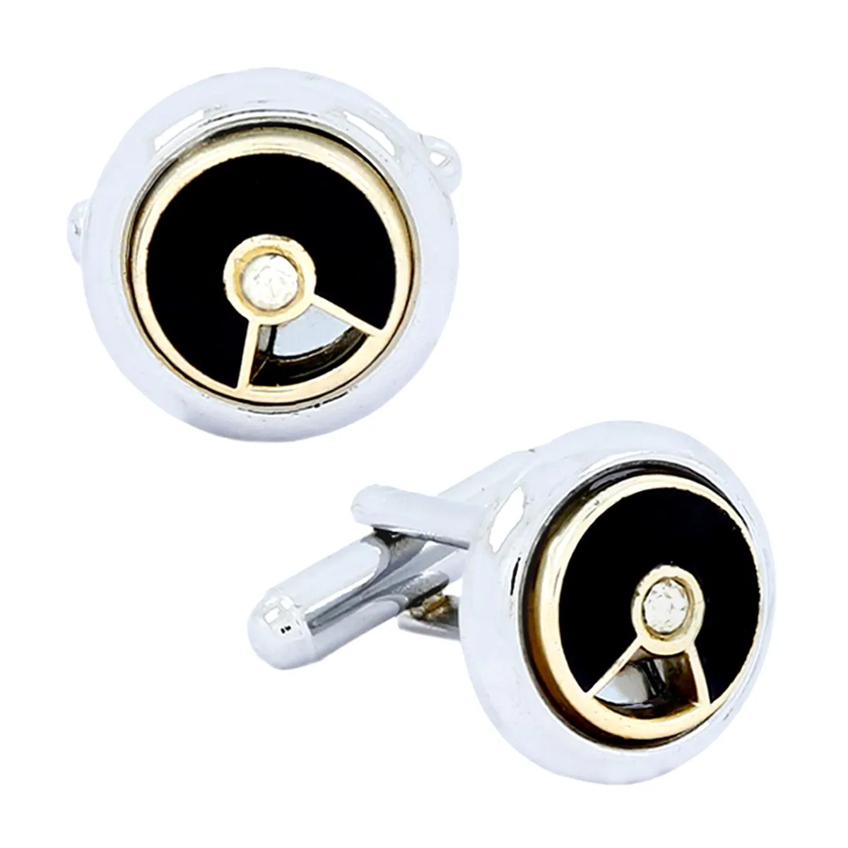 Black Gold Diamond Cufflinks In Box