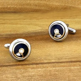 Black Gold Diamond Cufflinks In Box