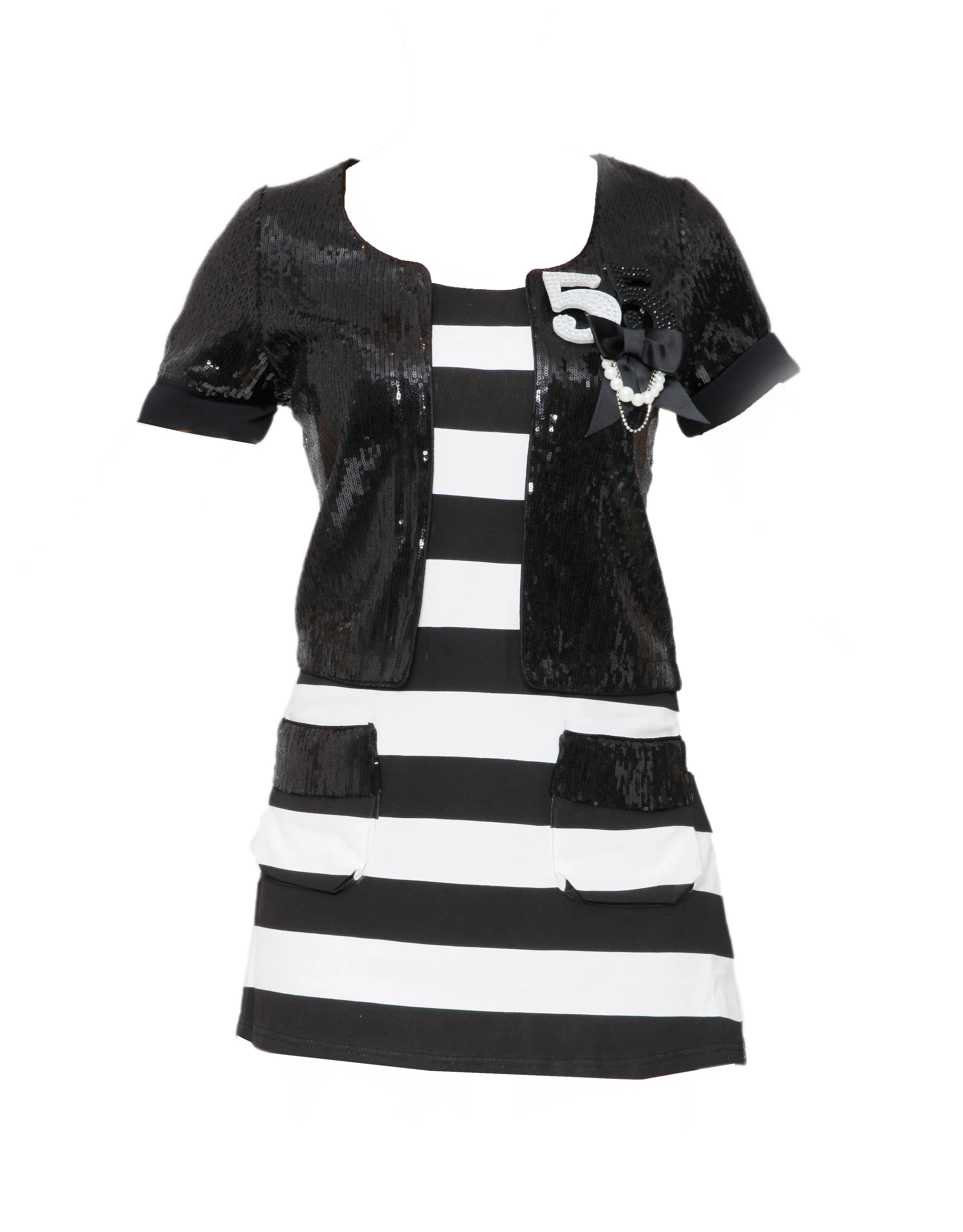 Black White Monochrome Mini Dress