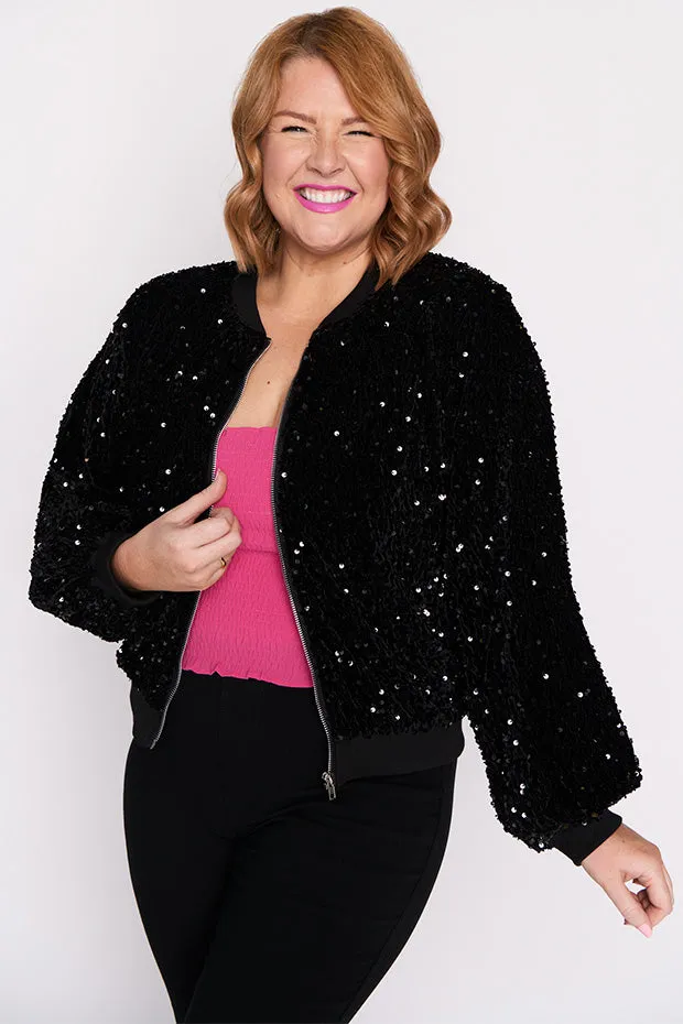 Bling Black Sequins Jacket