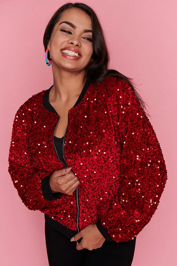 Bling Red Sequins Jacket