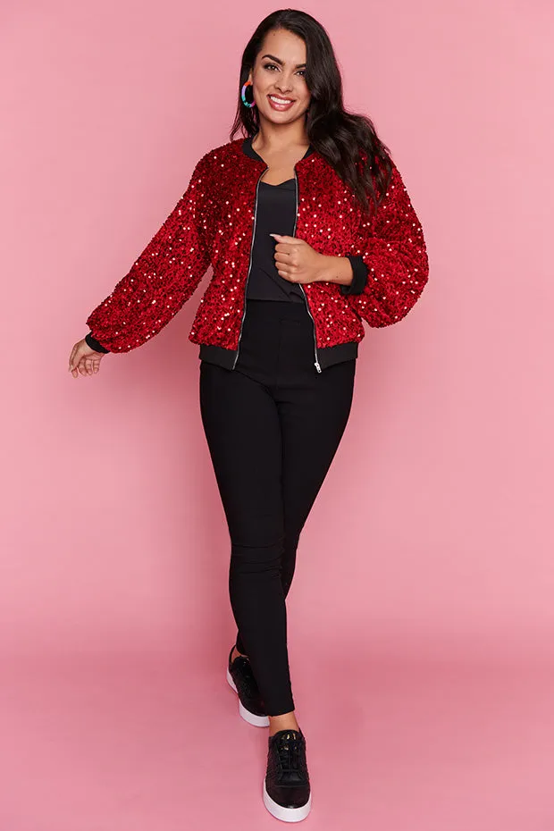 Bling Red Sequins Jacket