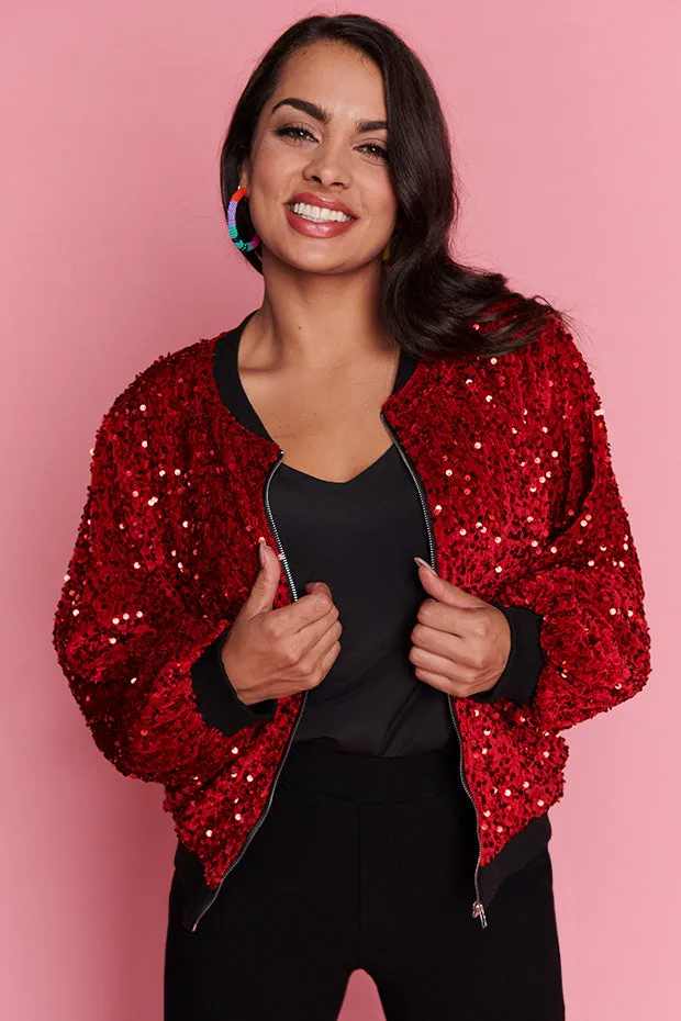 Bling Red Sequins Jacket